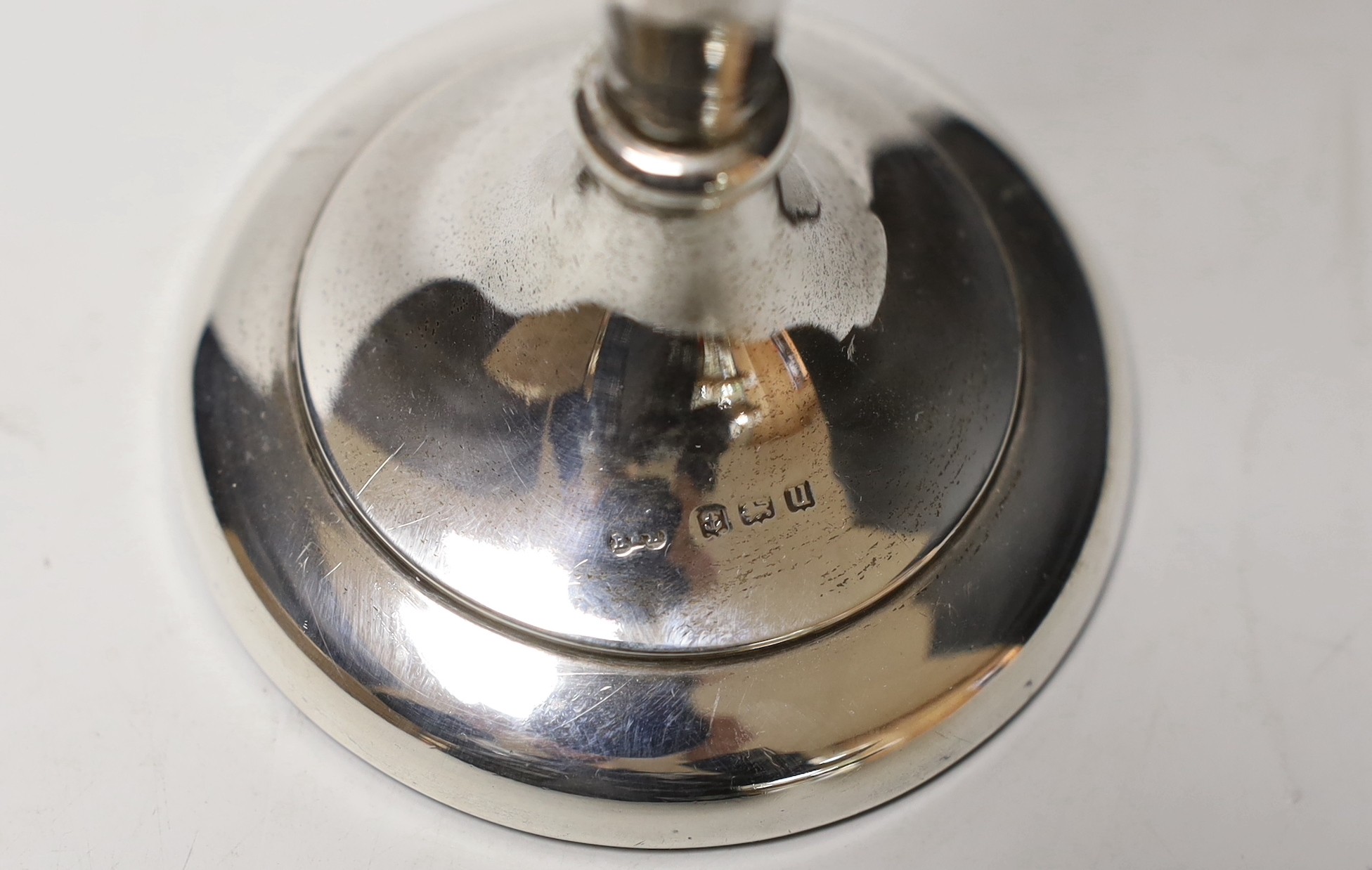 A George V silver mounted specimen vase, Birmingham, 1919, 27.7cm.